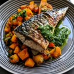 Branzino con finocchio, arancia e olive