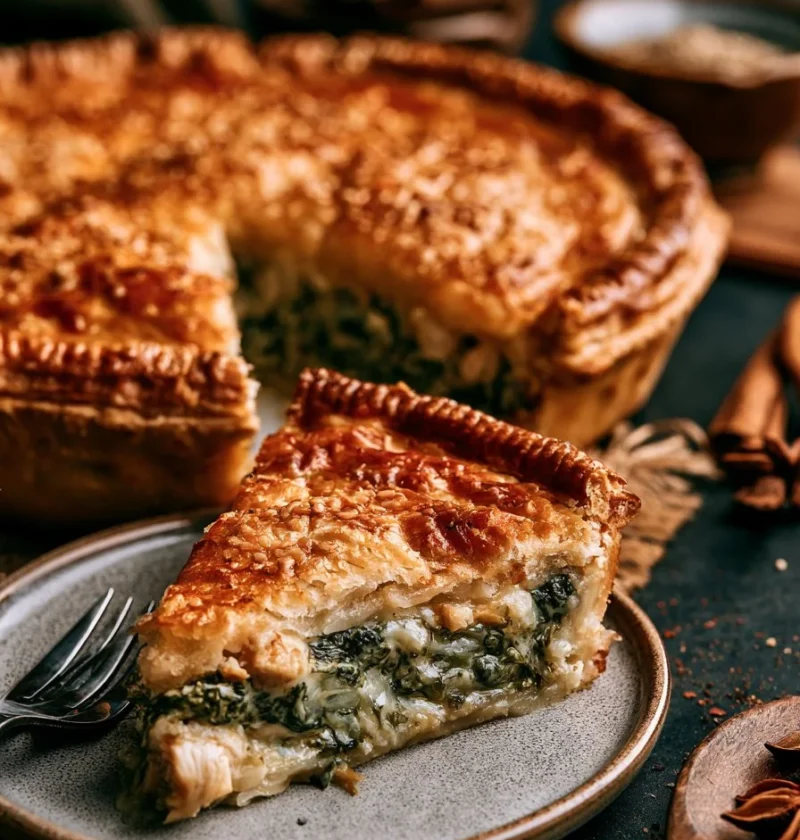Pastilla di Pollo con Spinaci e Spezie Calde pronta da servire