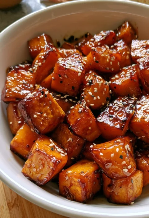 Patate Dolci Glassa di Miso con Sesamo pronte da servire