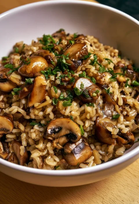 Riso Integrale con Funghi e Zenzero, un piatto sano e saporito