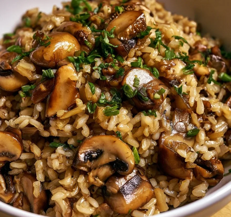 Riso Integrale con Funghi e Zenzero, un piatto sano e saporito