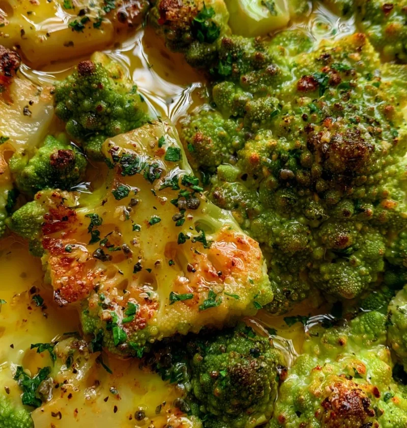 Romanesco Arrosto con Salsa di Limone e Capperi, piatto sano e gustoso.