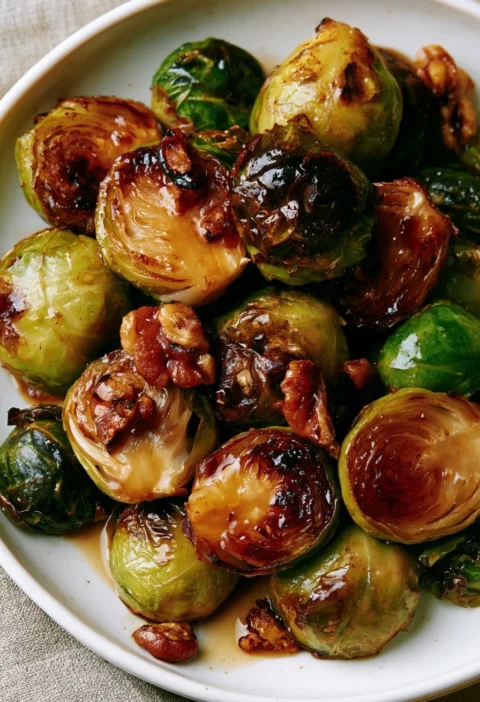 Sprouts di Bruxelles caramellati con sciroppo di datteri, piatto gustoso e sano