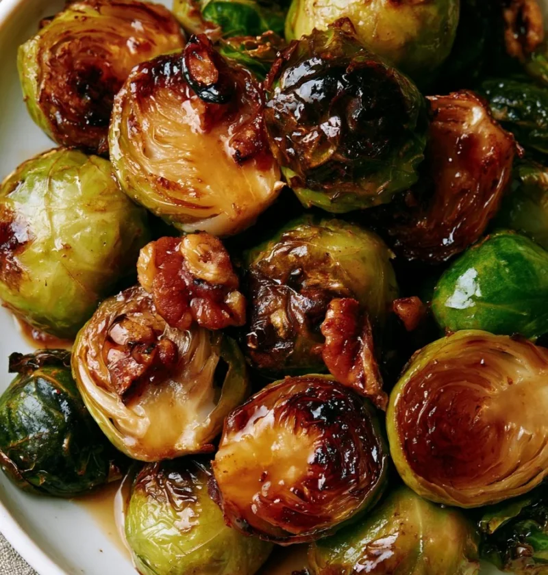 Sprouts di Bruxelles caramellati con sciroppo di datteri, piatto gustoso e sano