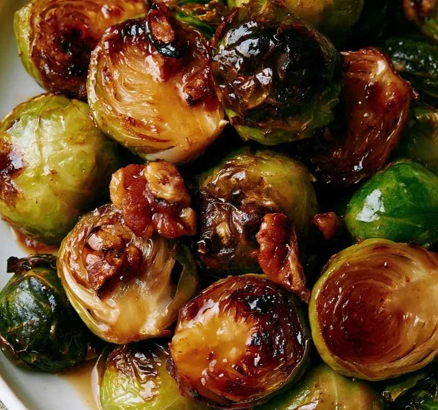 Sprouts di Bruxelles caramellati con sciroppo di datteri, piatto gustoso e sano