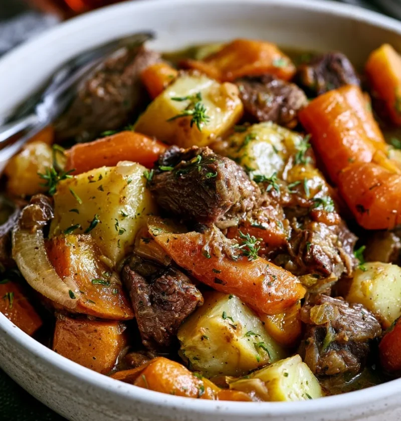 Stufato di agnello irlandese con verdure a radice succulente