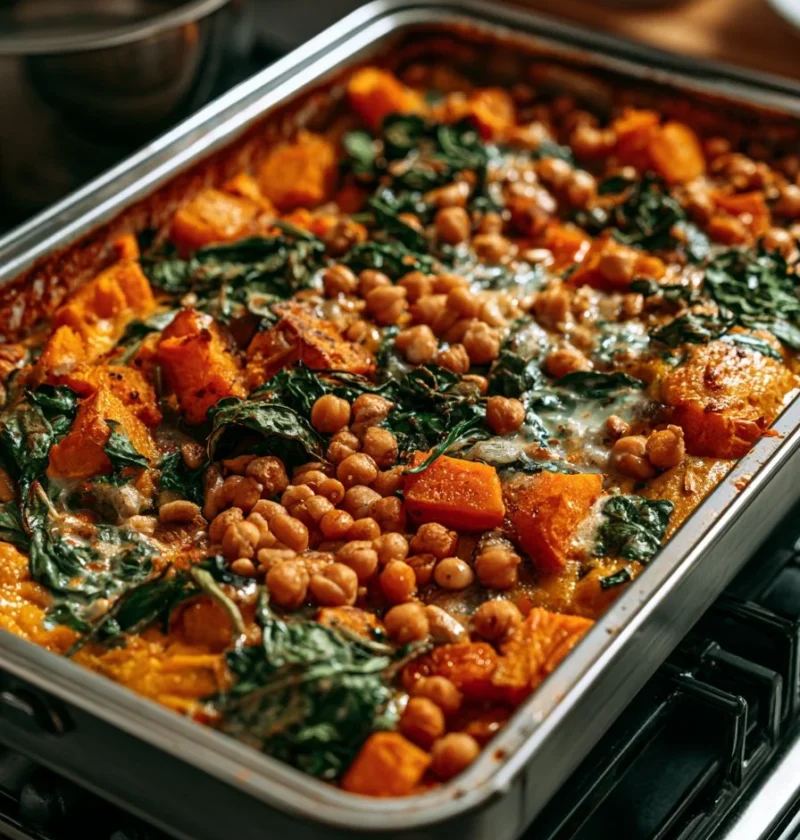Torta da teglia con zucca, ceci e spinaci, un piatto sano e gustoso
