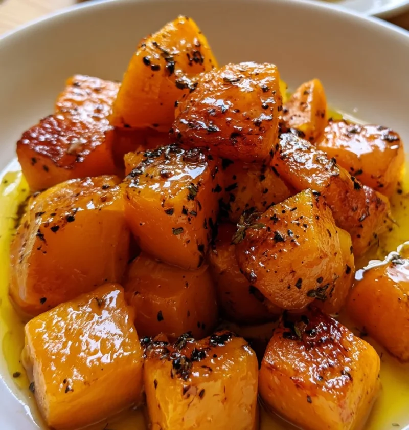 Zucca Butternut con Olio d'Arancia e Miele Bruciato, piatto delizioso