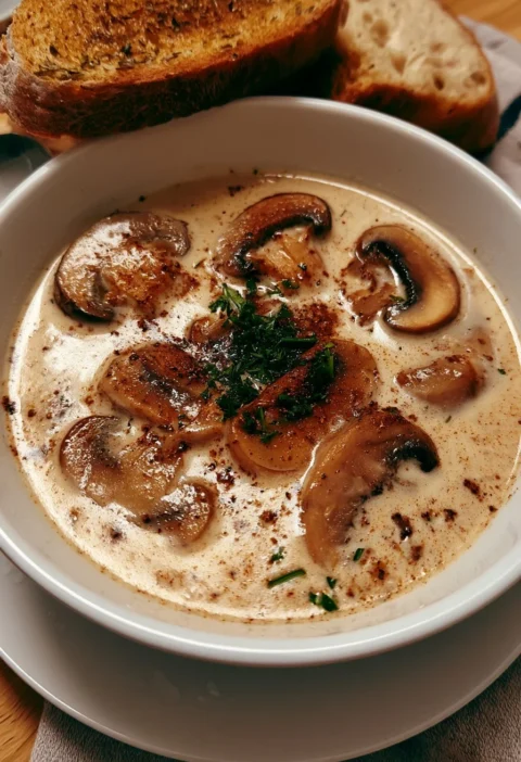 Zuppa cremosa di funghi con spezie ras el hanout