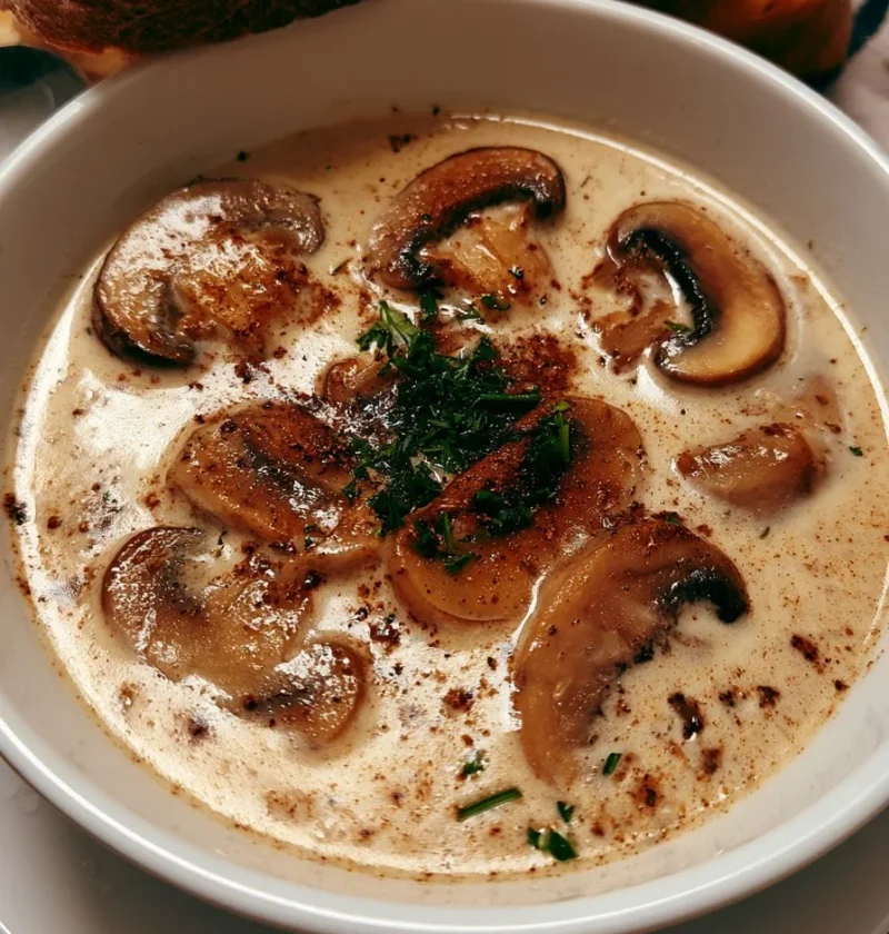 Zuppa cremosa di funghi con spezie ras el hanout