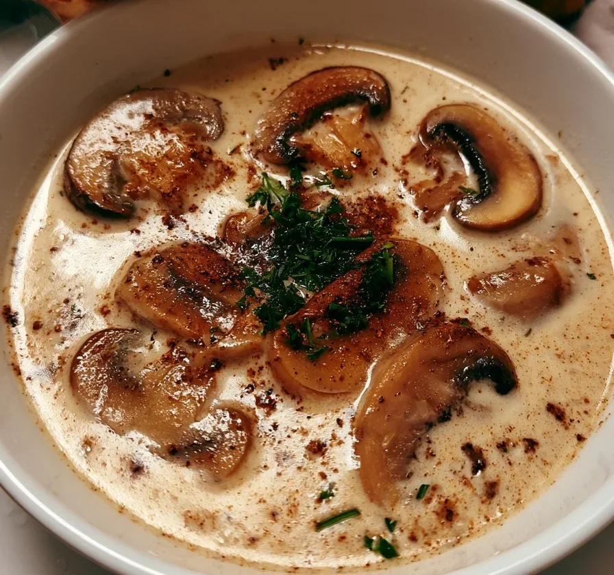 Zuppa cremosa di funghi con spezie ras el hanout