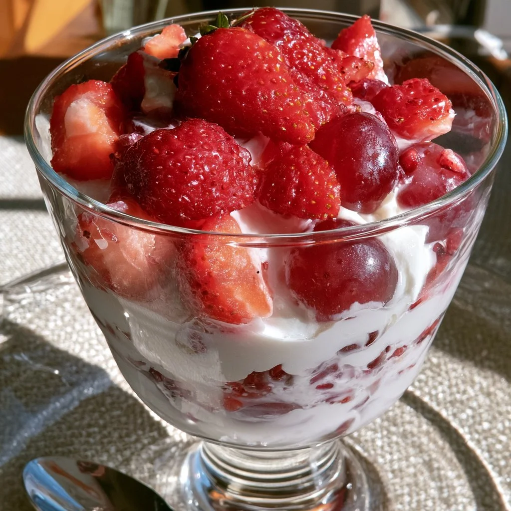Budino d'uva fragola servito in un piatto elegante