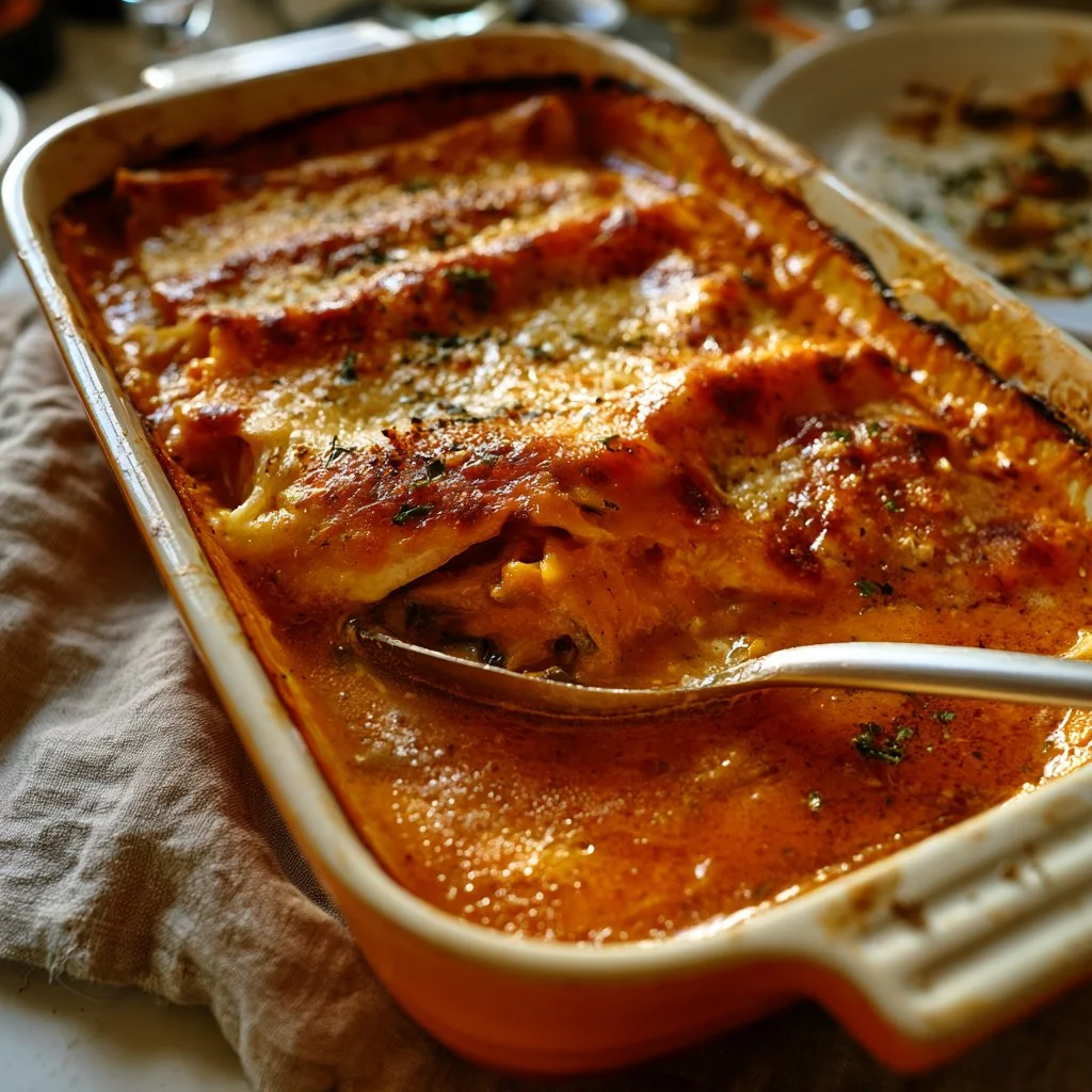Cannelloni di zucca e funghi - un piatto tipico della cucina italiana