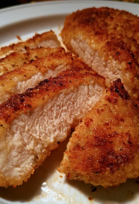 Un piatto di cotoletta alla milanese servito con contorni freschi.