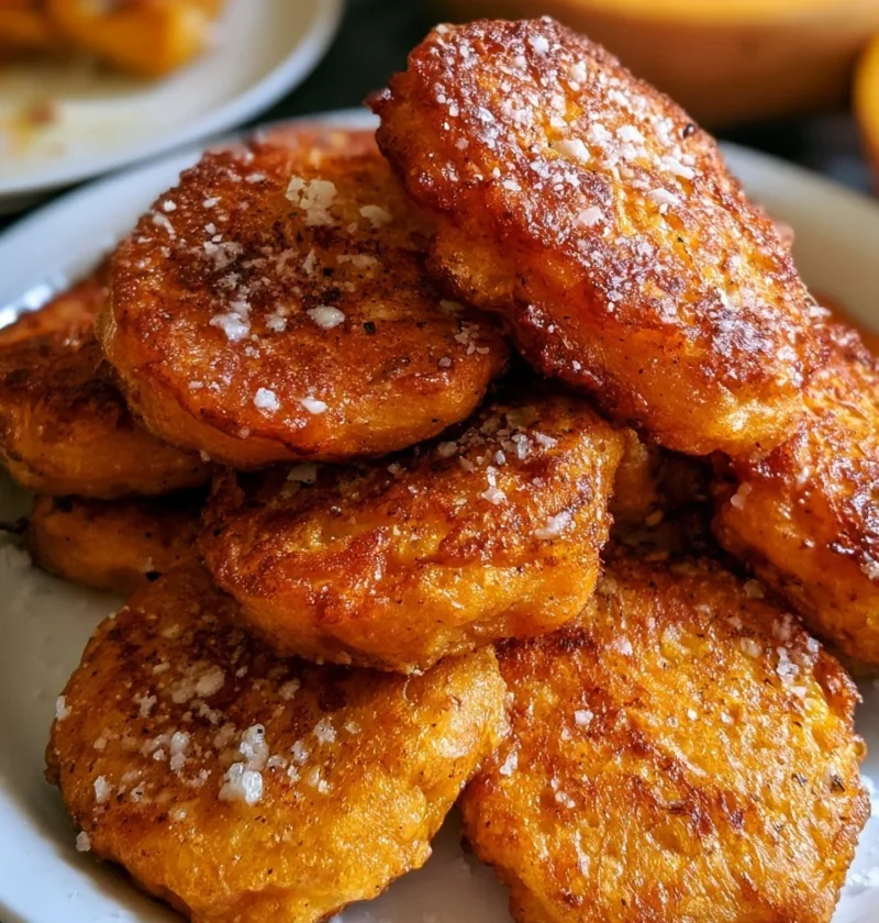 Frittelle salate di zucca e pecorino servite in un piatto elegante.