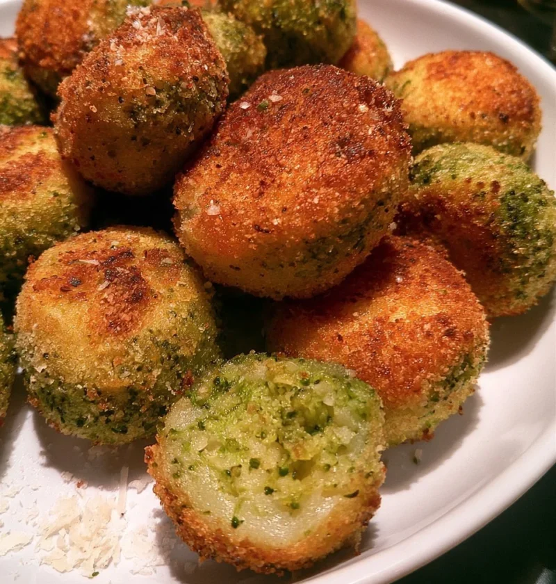 Polpette di broccoli e patate al forno dorate e appetitose