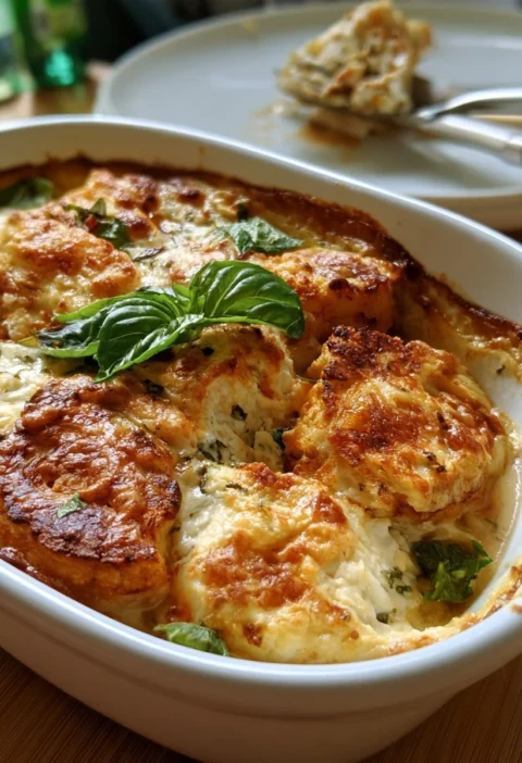 Sformato di cavolfiore e ricotta servito in un piatto elegante.