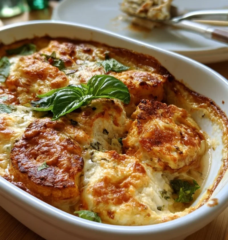 Sformato di cavolfiore e ricotta servito in un piatto elegante.