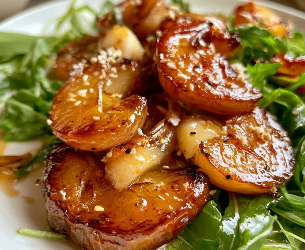 Tatin di cipolle e pere, un piatto gourmet con cipolle caramellate e pere.