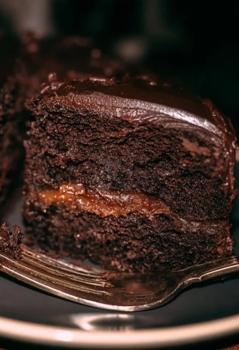 Fetta di torta al cioccolato decorata con panna