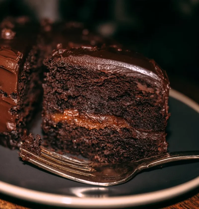 Fetta di torta al cioccolato decorata con panna