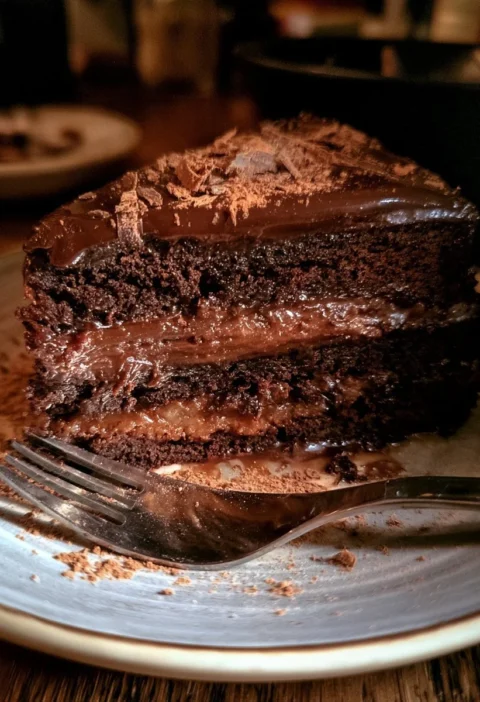 Torta castagne e cioccolato fondente decorata con nocciole e cacao