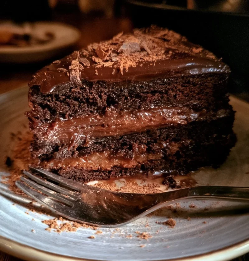 Torta castagne e cioccolato fondente decorata con nocciole e cacao