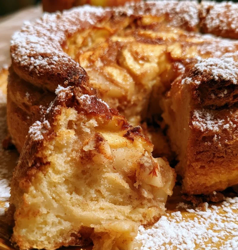 Fetta di torta di mele e cannella soffice su piatto