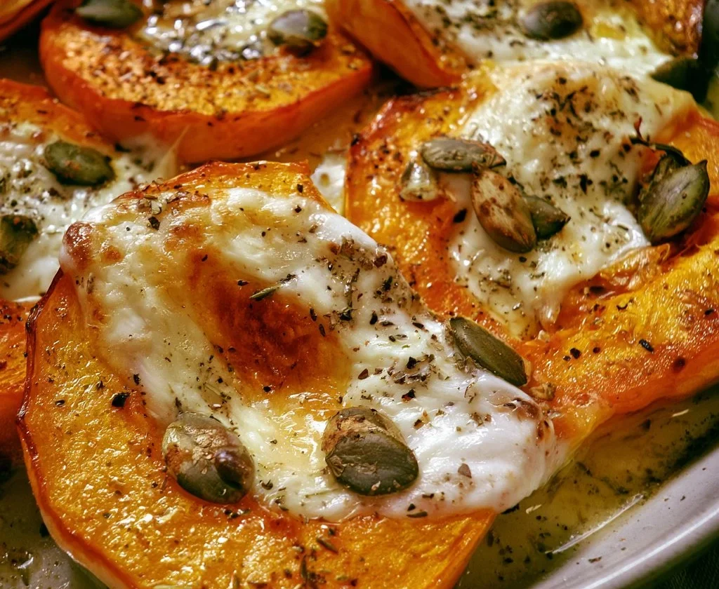 Zucca gratinata con scamorza e semi, piatto gustoso e sano