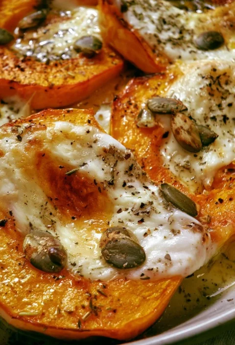 Zucca gratinata con scamorza e semi, piatto gustoso e sano
