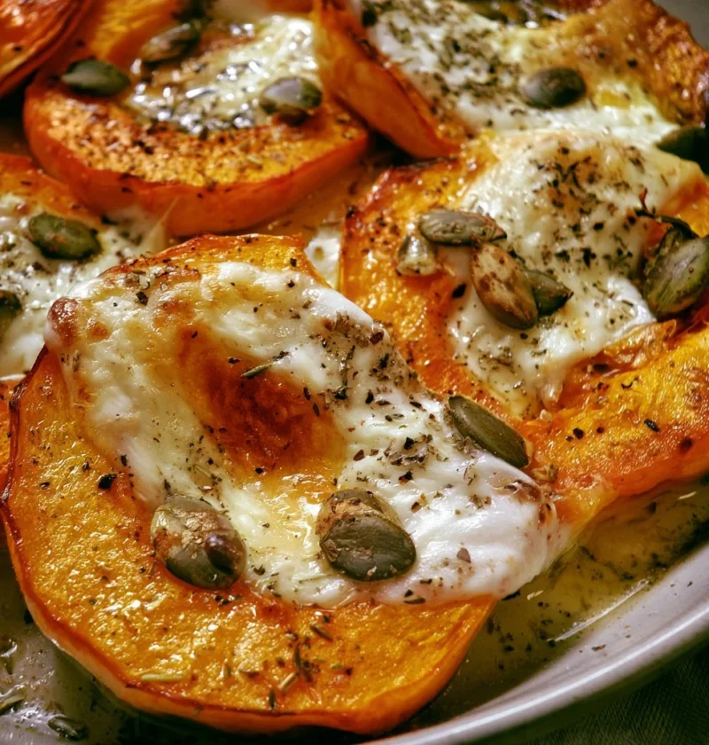 Zucca gratinata con scamorza e semi, piatto gustoso e sano