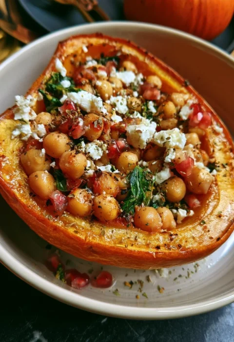 Zuccotto di ceci ripieno di feta e spinaci, piatto ricco e delizioso.